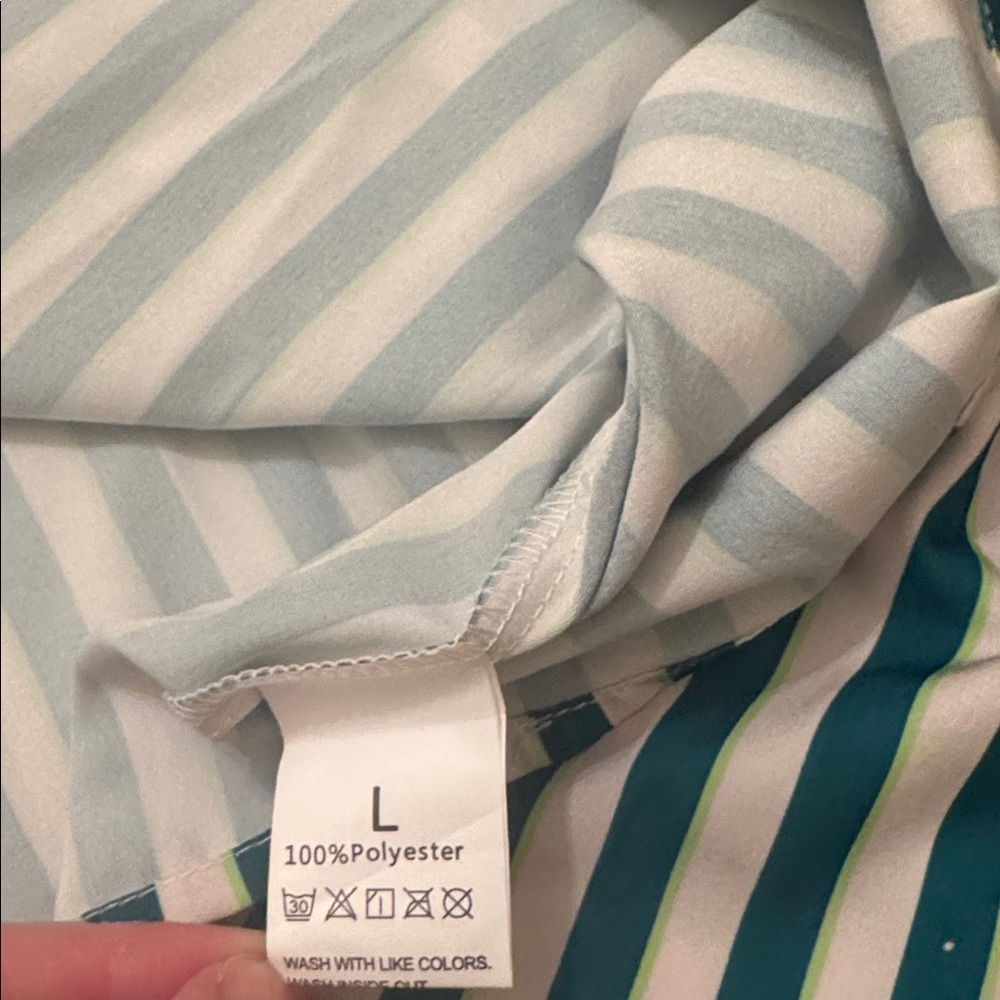 NWOT Green and White Striped Dress - Large - Picture 5 of 5